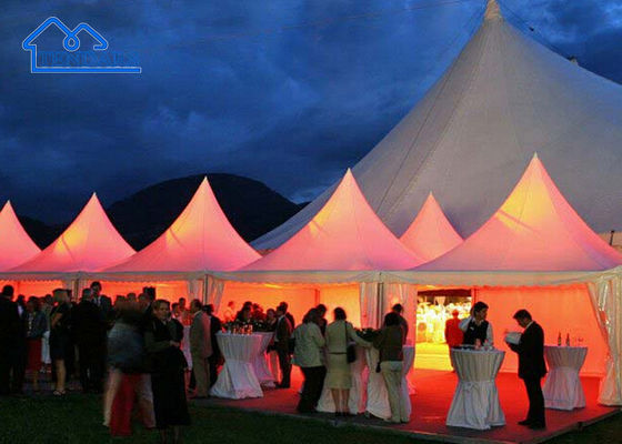 comprar Montaria rápida 6x6m Alumínio Tenda Pagoda 6061/T6 Alumínio Quadro Elegante PVC Branco para Celebrações VIP #2077 Fabricação em linha