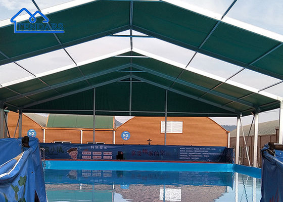 comprar Aço reforçado 20x30m Sala de esportes Tenda Retardante de incêndio Cobertura Pico alto para quadra de tênis Série 153 Fabricação em linha