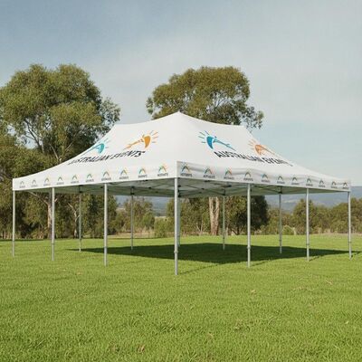comprar Custom Printed Branded Party Marquee Tent Alumínio Frame UV Resistente Logo Canopy para eventos australianos Fabricação em linha