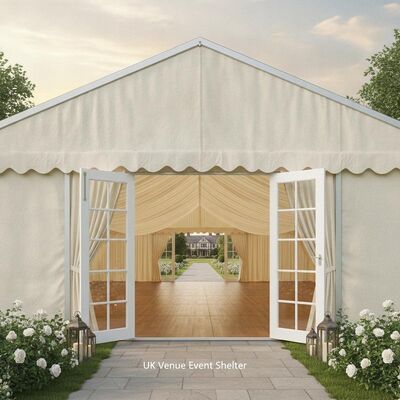 comprar Premium Wedding Party Marquee Tent Alumínio Frame Ivory Liner French Door Panels UK Venue Event Shelter Fabricação em linha