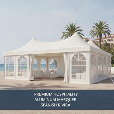 comprar Premium Hospitality Alumínio Marquee Party Tent Marine Grade Coating para hotéis espanhóis Resorts Beach Clubs Fabricação em linha