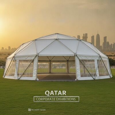 comprar Dossel revestido de PVC impermeável da barraca do famoso do partido da liga de alumínio para exposições corporativas de Qatar Fabricação em linha