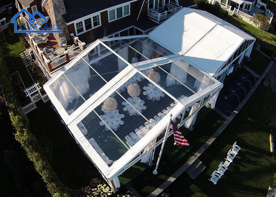 Largo Transparente Casamento Marquee Tenda Forte Cerimônia ao ar livre Eventos Abrigo Canopy à prova d'água