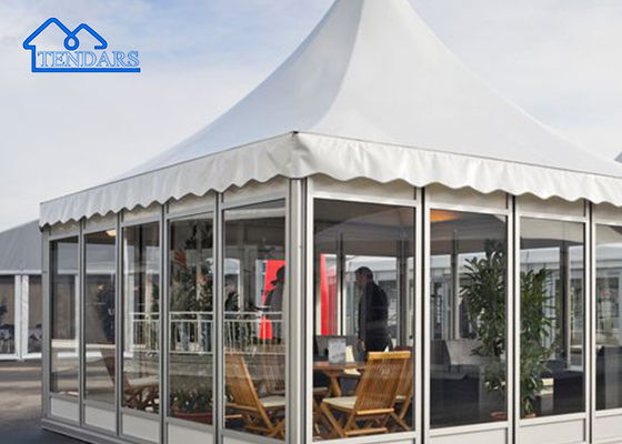 Tenda ao ar livre Pop, Celebração durável Tenda de Pagoda com parede de vidro Estrutura comercial ao ar livre