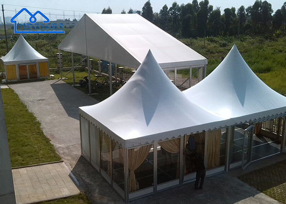 Tenda de festas de parede de vidro Pagoda à venda para eventos ou exposições comerciais ao ar livre