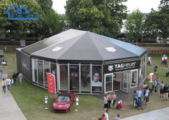 Salão redondo de vidro ao ar livre em Muti Estrutura hexagonal octogonal lateral Marquee Eventos de barracas