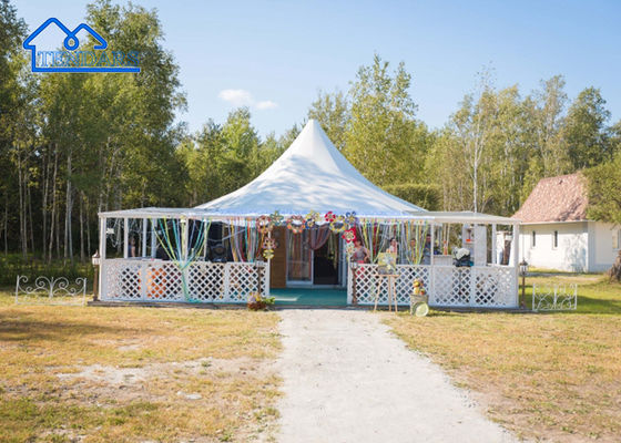 Alumínio Casamento Pagoda Tenda de praia PVC impermeável Cobertura Exposições Festas Tenda de Pagoda
