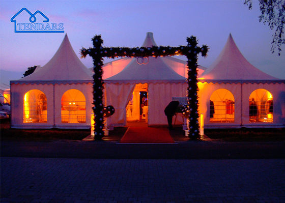 10m Clear Span Alumínio Pagoda Tenda Branco Vermelho Azul Amarelo Verde Personalizado