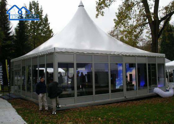 Tenda Pagoda de Tecido Branco de PVC com Tratamento de Superfície Galvanizada a Quente