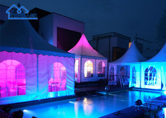 10x10ft 20x20 Outdoor Hot Galvanized Event Alto Pico Alumínio Gazebo de Bambú Praia Tenda Pagoda