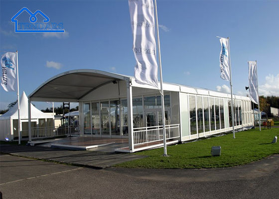 Bela tenda de negócios recepção casamento festa de vidro parede tenda de arco