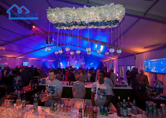 Casamento de alumínio grande Arco Tendas brancas à prova d'água com parede de vidro Marquee de trabalho pesado para venda