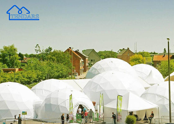 Tenda comercial de grande volume revestida com PVC com transparência de cor branca