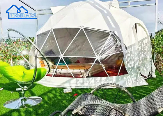 Tenda de hotel isolada com 3 m de diâmetro, estrutura de aço galvanizado, tecido impermeável para acampamentos de safari
