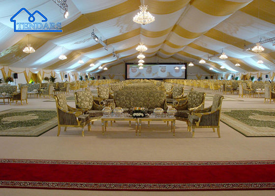 Tenda de festas de marcação Tecto de tecido de cetim Revestimento para evento de casamento A venda