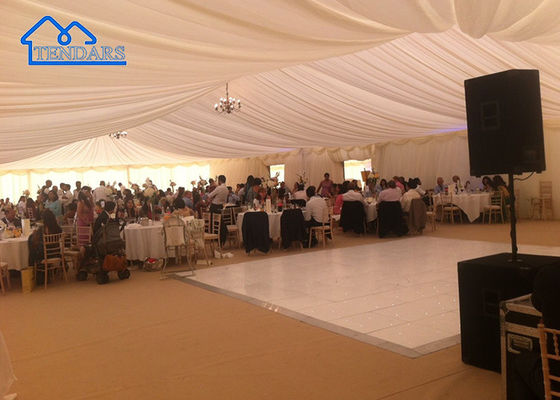 Forro de tenda de casamento de luxo durável Cor branca para festa Forro de marca para tenda