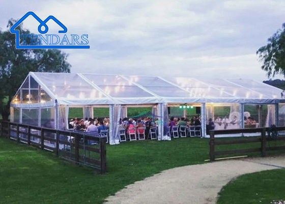 Grande tenda de casamento ao ar livre espessura clara 30m evento de festa estrutura de abrigo de cerimônia resistente a UV