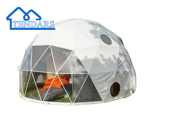 Design de logotipo personalizado Campo geodésico ao ar livre Parede de vento Tenda Glamping Dome
