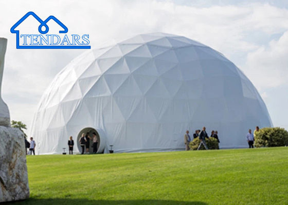 Logotipo personalizado Campo exterior geodésico Parede de vento Tenda Glamping Dome