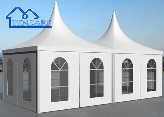 Montaria rápida 6x6m Alumínio Tenda Pagoda 6061/T6 Alumínio Quadro Elegante PVC Branco para Celebrações VIP