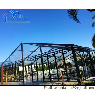 Large Clear Frame Glass Wall Atrium Event Gala Tent Marquee para venda, tendas comerciais para eventos