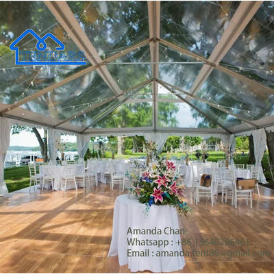 Outdoors Dimensões personalizadas Tenda de festa de PVC clara Casamento Eventos de casamento Tenda de vidro