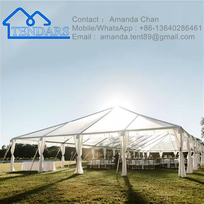 Tenda de festa de casamento de alumínio permanente impermeável revestida de PVC transparente