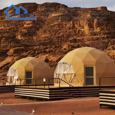 Tenda de exposição comercial Iglu Cúpula geodésica Estrutura de aço Tenda de acampamento Hotel Glamping Tenda redonda de cúpula