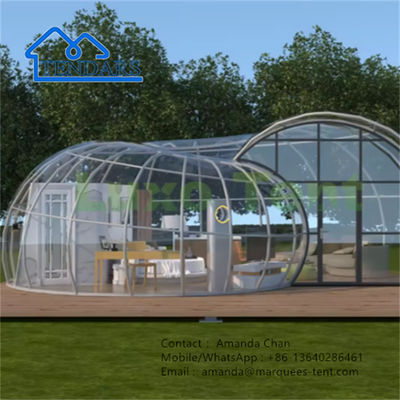 Luxeosa tenda de resort em forma de caracol com banheiro para hotel