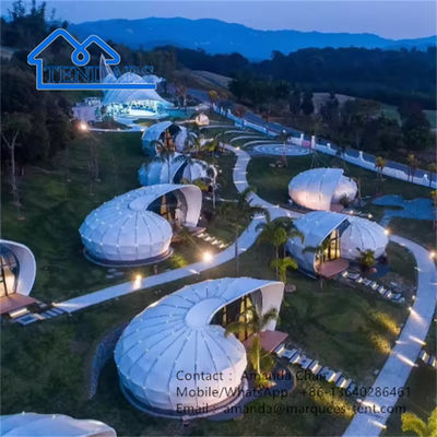 Novo Design Luxo Tenda em Forma de Caracol Hotel Experiência Tenda Geodésica Para Acampamento
