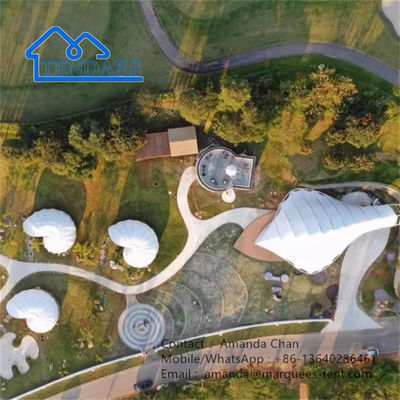 Tenda de exterior permanente de forma de caracol Eco Lodge pré-fabricada Tenda de estrutura de membrana