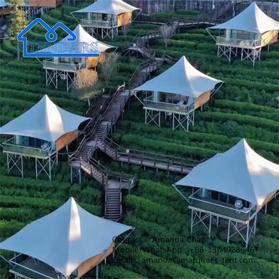 Estrutura de membrana elástica Polígono Tenda de hotel Tendas de hotel personalizadas para hotel