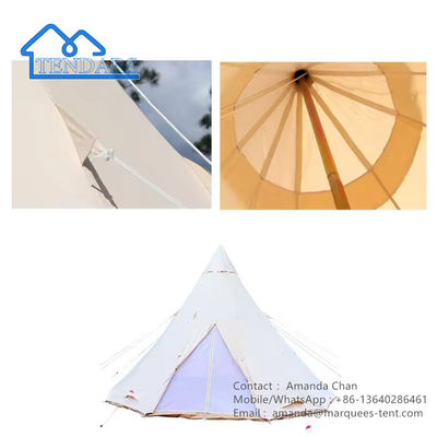 Tenda de hotel de algodão resistente à água de luxo Glamping com ventilação