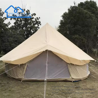 Tenda de acampamento ao ar livre Tenda impermeável de algodão de lona Glamping Tenda de sino de luxo