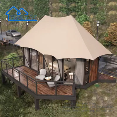Residencial impermeável Tenda de estrutura de aço Família Safari Hotel Lodge Tenda com banheiro