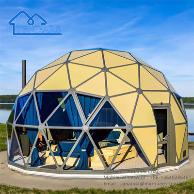 Resistente à água Geodésico Hotéis Domos Tendas Luxo Glamping Dome Tenda ao ar livre
