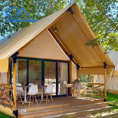 Cor bege Luxury Safari Camping Tent Safari Tentes Para Glamping Camping