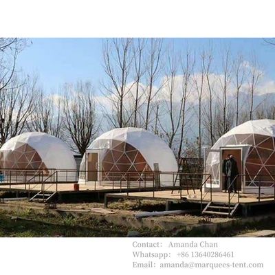 Logotipo personalizado de exterior Impresso Glamping Dome Tent Luxury House Geodésico Dome Tent