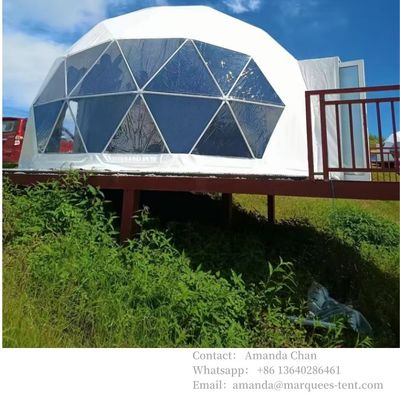 Área exterior impermeável customizado Luxury Hotel Dome Glamping Tent Resort Tensile Com Membrana PVDF