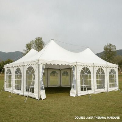 Barraca resistente isolada termicamente do famoso do partido da dupla camada com telhado do PVC 850gsm e estrutura de aço galvanizado a quente