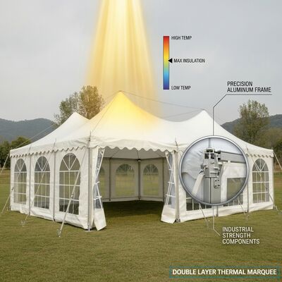 Pagoda-estilo festa de casamento Marquee Tendas A-Frame Impermeável Alto-Pico Estrutura de cobertura de recepção ao ar livre
