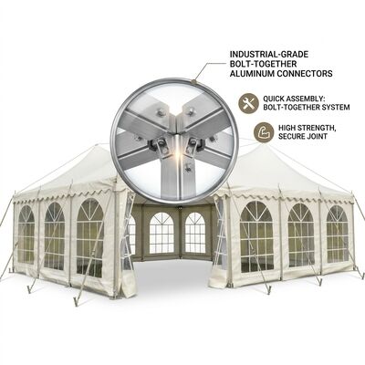 6x6m Premium Hard Pressed Aluminum Alloy 6061/T6 Partida Marquee Tent Kit Sidewall Completo abrigo para eventos ao ar livre
