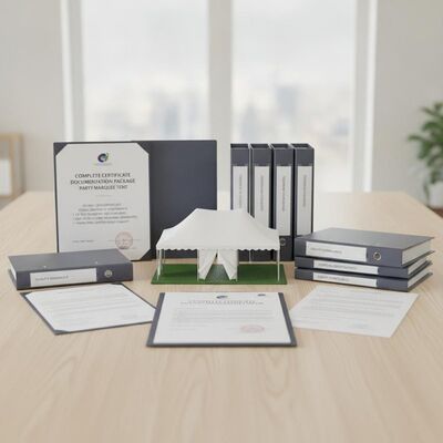 Pacote completo de documentação de certificado, tenda para festa, ISO, CE, SGS, relatórios de teste, dossel pronto para exportação de engenharia