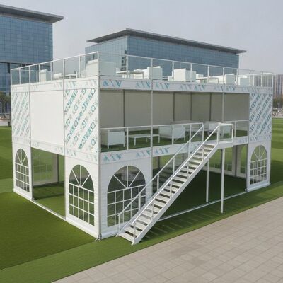 Exposição Feira Modular Festa Marquise Tenda Booth Duplo Decker Custom Branding Impressão Display Europeu Canopy Estrutura