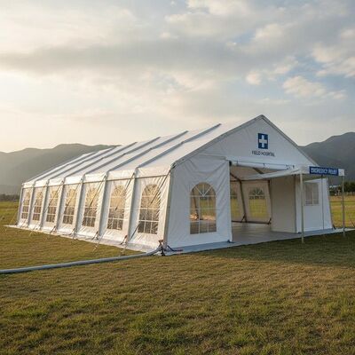 Alívio de emergência implantação rápida festa marquee tenda abrigo resposta a desastres campo hospital portátil estrutura europeia