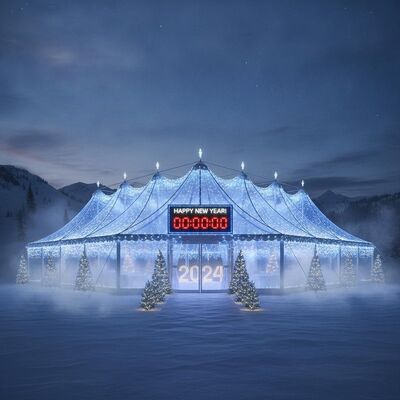 Ano novo celebração festa tenda tenda inverno pacote festivo iluminação led contagem regressiva evento europeu estrutura do dossel