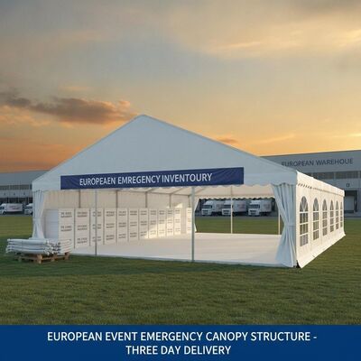 Armazém Europeu Navio Rápido Festa Tenda Tenda Pré Estocado Inventário Entrega em Três Dias Evento Europeu Estrutura de Dossel de Emergência