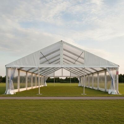 Tenda para festas Mega Festival Clear Span, treliça dupla de alumínio NFPA 701 EUA Feira de eventos ao ar livre