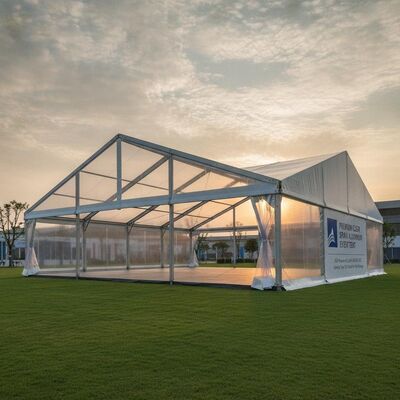 Tenda de eventos de alumínio Premium Clear Span TUV Rheinland Certificada DIN EN 13782