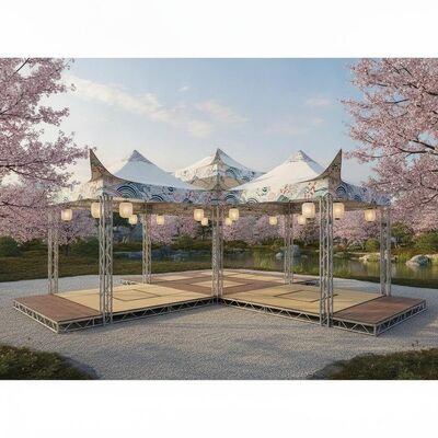Modular Multiuso Festa Japonesa Marquise Tent TUV JIS Quick Setup Alumínio Frame Matsuri Evento